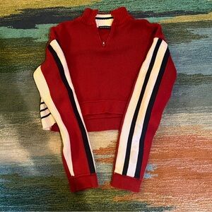 Brandy Melville white and red knit sweater